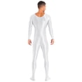 thumbnail image 2 of iEFiEL Mens Shiny Smooth Jumpsuit Long Sleeve Full Body Length Bodysuit for Fitness Workout, 2 of 7