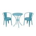 thumbnail image 4 of Tcbosik Outdoor Bistro Set, 3-Piece Metal Patio Furniture, Round Table and 2 Chairs, Suitable for Backyard, Balcony, Poolside, Porch, Garden, Easy Assembly, Blue, 4 of 11