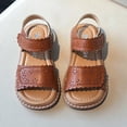thumbnail image 6 of Eltusu Girls Sandals, No Slip Open Toe Soft Sole Breathable Summer Shoes Brown Size 12 Months, 6 of 6