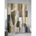 thumbnail image 5 of Fsddascl Abstract Black Brown Shower Curtain Set - 48" x 72" Washable Bathtub Curtain with 12 Hooks, Vintage Geometric Art Waterproof Fabric Stall Shower Curtains for Bathroom/Bathtub Décor, 5 of 6