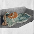 thumbnail image 6 of Vintage Boat Soft Flannel Fleece Throw Blanket, Retro Pop Art Summer Vacation Waves Palms Tropical Destinations, Cozy Plush for Indoor and Outdoor Use, 50" x 70", Mint Teal and Orange, by Ambesonne, 6 of 6