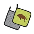 thumbnail image 2 of Caroline's Treasures Wild Boar Pig Green Pair of Pot Holders, 2 of 3