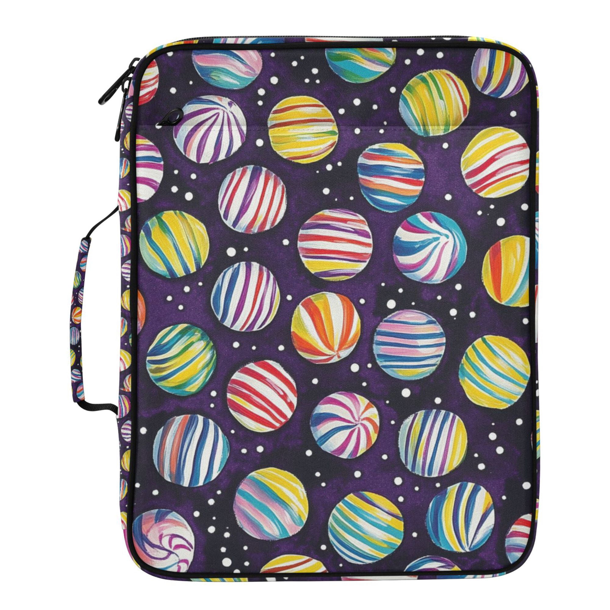 FORMRS Accordion File Folder A4 Size 7-Pocket Expanding Document Organizer Bag with 3 Ring Binder, Colorful Candies