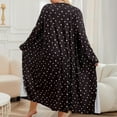 thumbnail image 6 of Nightgown Robe Set for Womens 2 Piece Plus Size Slip Dress Loose Bathrobe Comfortable Soft Pajama Set (1XL, Black), 6 of 6