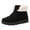 Black, variant on Women's Lace Up Fluffy Ankle Boots Platform Non Slip Mid Calf Snow Booties Fleece Lined Winter Combat Boots Gray Size 7