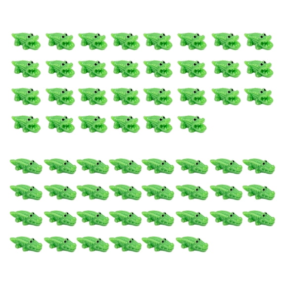 Ruanlalo 60Pcs Miniature Crocodile Figurine Mini Animal Resin Statue Ornament Educational Toy Dollhouse Fairy Garden Landscape Aquarium Decoration