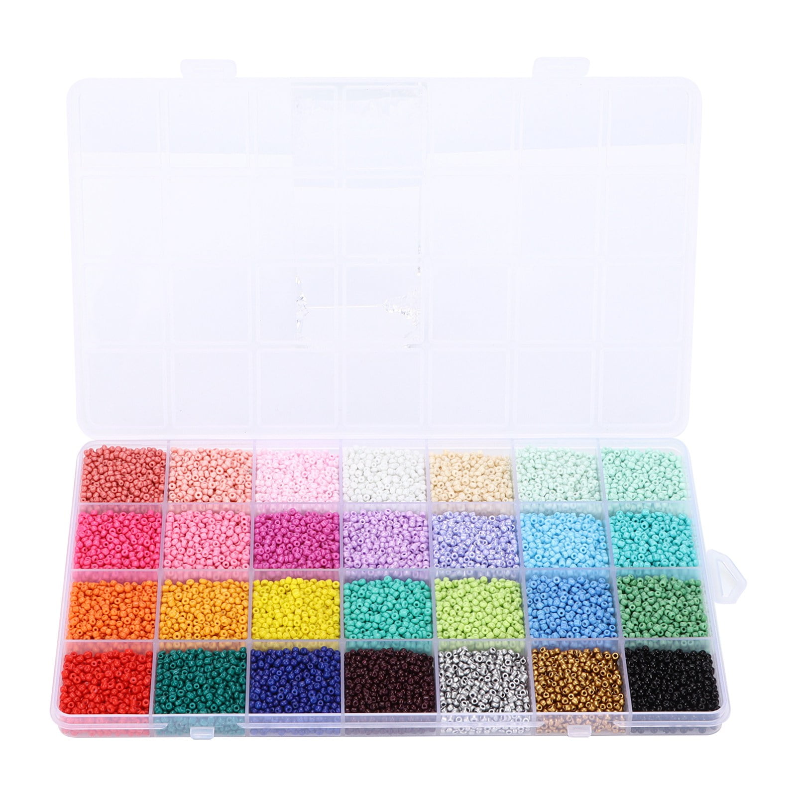 Mgaxyff Bracelet Beads,14000Pcs Bracelet Beads 28 Colors 2mm Glass Seed Beads for Jewelry Making  Art,Glass Seed Beads