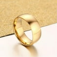 thumbnail image 6 of 18K Gold Plated Titanium Steel Band Mens Women's Engagement Party Ring Size 5-14, 6 of 9
