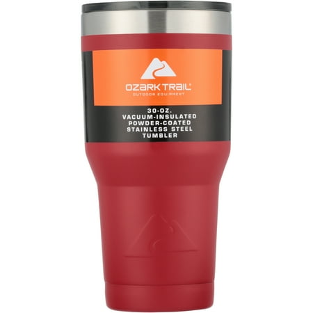 Ozark Trail 30 oz Double-wall Vacuum-sealed Stainless Steel Tumbler, Red