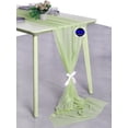 thumbnail image 3 of MDS pack of 1 Wedding 29 x 120 inches Sheer chiffon Table Runner for Rustic Boho Wedding Banquet Decor for 10Ft Table Runners - Sage green, 3 of 6