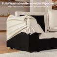 thumbnail image 3 of CHIC HOUSE 146.4" Modular Sleeper Sectional Sofa with Storage Ottoman, Removable Washable Slipcover, Waterproof & Pet-Scratch-Resistant, Cloud Dual-Layer Cushions, 8-Seater for Living Room, Beige, 3 of 10