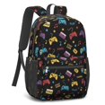 thumbnail image 2 of Game Controller Black Pattern 17" School Backpacks for Teens,Waterproof Oxford Fabric,S-Shape Padded Straps for School,Travel,Hiking,Camping, 2 of 6
