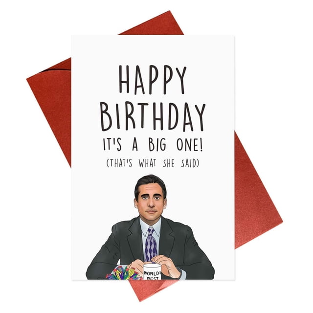 Tarjeta de cumpleaños Gonzey Funny Michael Scott, Jim Halpert