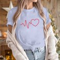 thumbnail image 2 of JeashCHAT Womens Valentine's Day Graphic Tees Short Sleeve Crew Neck Heart Printed Shirts Blouse Tops, 2 of 5