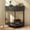 Dark Gray, variant on YWEN Entryway Table, Artisan-Crafted Half Moon Fluted Console Tables with 2 Rattan Storage,Small Half Circle Tables for Hallway, Narrow Round Accent Decort Table for Living Room