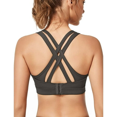 

QWZNDZGR Women High Impact Sports Bras Criss Cross Back Sexy Running Bra for Plus Size