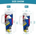 thumbnail image 6 of Yayeee 40oz Stainless Steel Tumbler with Straw and Handle Double-Wall Insulated Travel Water Bottle, Yelllow Simple Shapes, 6 of 8