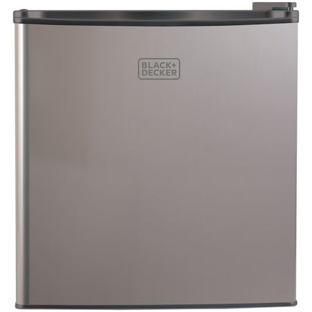 BLACK+DECKER Compact Refrigerator 1.7 Cu. Ft. with Door Storage, Silver