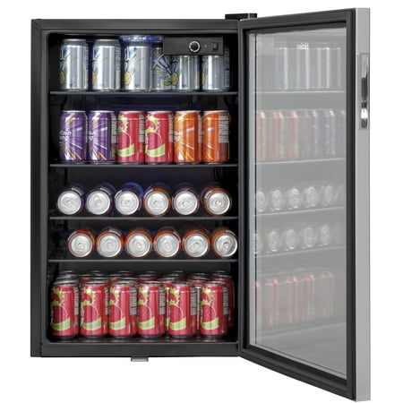 Haier Large Capacity 150 Can Stainless Steel Compact Beverage Center (2