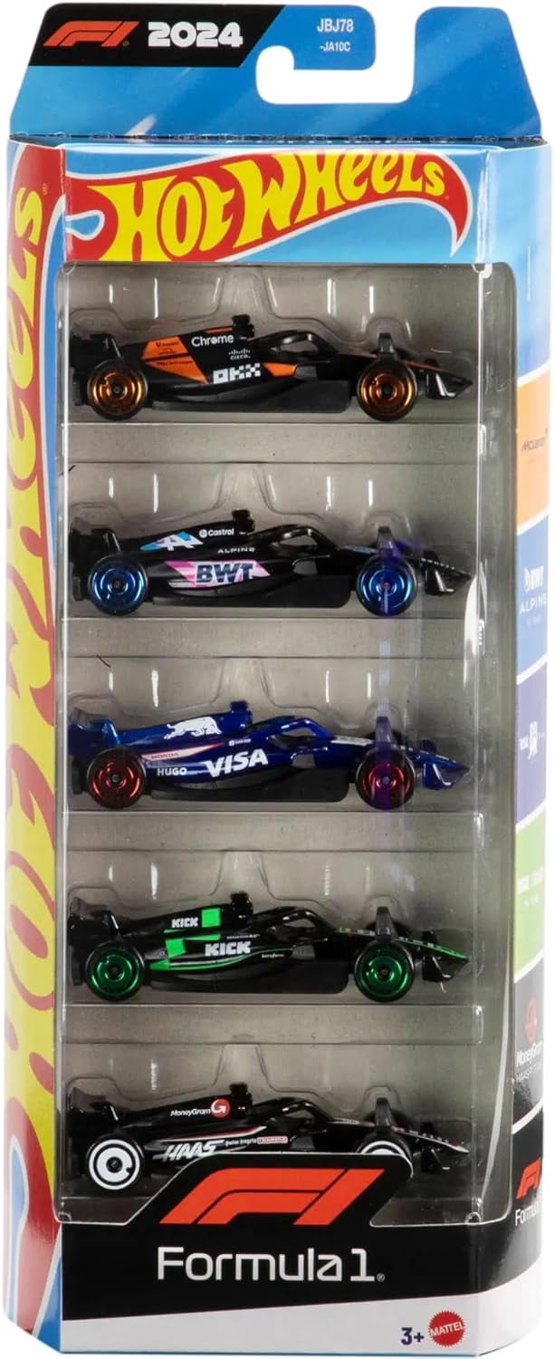 Hot Wheels Premium Formula 1 Die-Cast Cars, 2024 5-Pack and 2025 MoneyGram Haas F1 Team #31