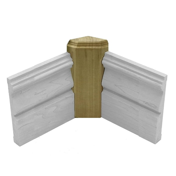 1 3/4" x 1 3/4" x 6" Poplar (Paint Grade) Inside Corner Base Block, Trim Molding (20)
