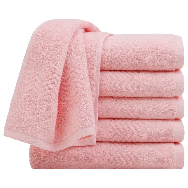 Toallas de baño ultra suaves y absorbentes 6PCS Toallas de baño 100% algodón de felpa (29 x 13 pulgadas, rosa melocotón)