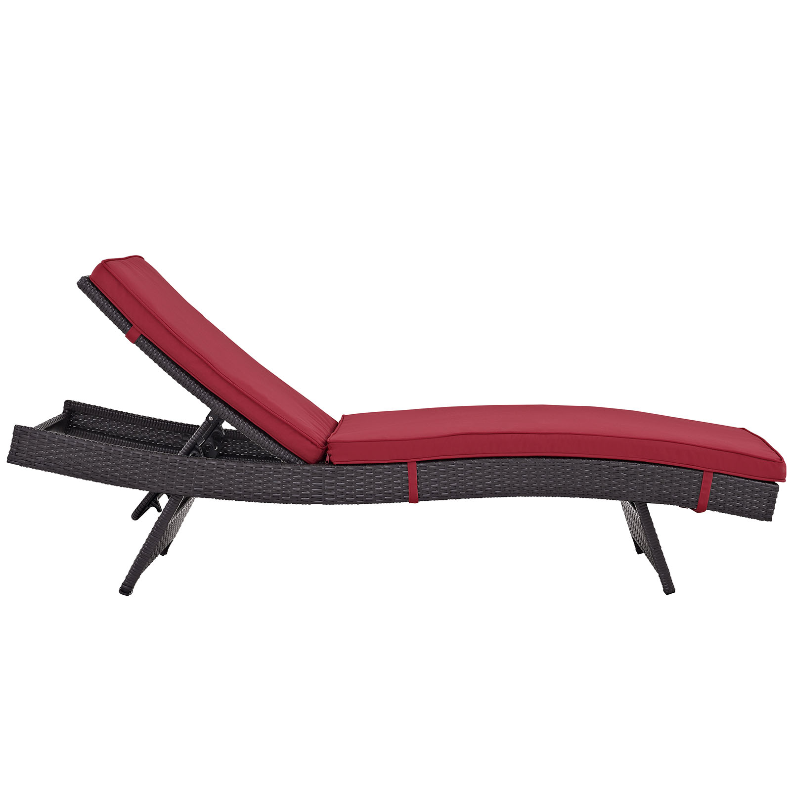 Modway Convene Chaise Outdoor Patio Set of 2 in Espresso Red - image 3 of 4