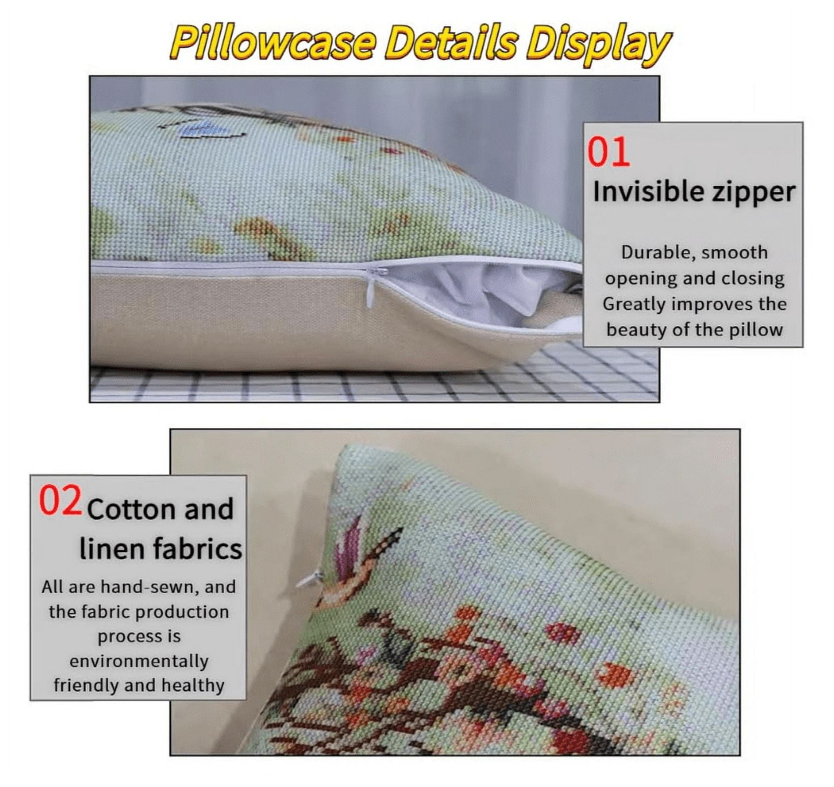 Embroidery Pillow Cases Animal dog Stamped Embroidery Kit Cross Stitch Pillow Cases 18x18in