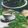 thumbnail image 2 of Ambesonne Christmas Fitted Round Tablecloth, Evergreen Wreath Art, 56"- 60" Diameter, Green White, 2 of 4