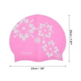 thumbnail image 4 of Unique Bargains 1 Pc Waterproof Square Flower Pattern Swim Cap Pink, 4 of 6