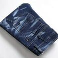 thumbnail image 4 of jsaierl Men's Washed Distressed Denim Pants Fashion Slim Fit Straight Leg Jeans Casual Stretch Skinny Denim Trousers, 4 of 8