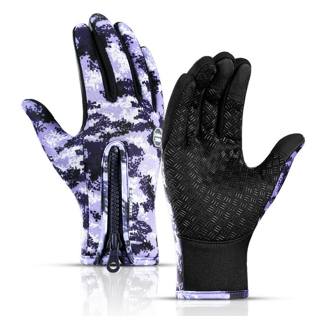 Cremallera Guantes de invierno para correr para hombres Mujeres Calentadores térmicos de manos Guant Abanopi Guantes