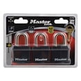 thumbnail image 2 of Master Lock 311TRI Candado de acero laminado con llaves iguales, paquete de 3, negro, 2 of 5