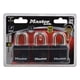 thumbnail image 2 of Master Lock 311TRI Candado de acero laminado con llaves iguales, paquete de 3, negro, 2 of 5