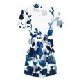 thumbnail image 5 of Dyegold Sundresses for Women Casual Beach - Midi Hawaiian Dresses for Women Round Neck Short Sleeve Floral Print Flared A-Line Swing Casual Tshirt ​​Sundresses, 5 of 5