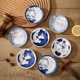 thumbnail image 2 of Japanese Style Ceramic Dessert Sauce Dish Tableware Creative Cute Cartoon Lucky Cat Pattern Water Drop Shape Fruit Sushi Plates C 2x10cm, 2 of 5