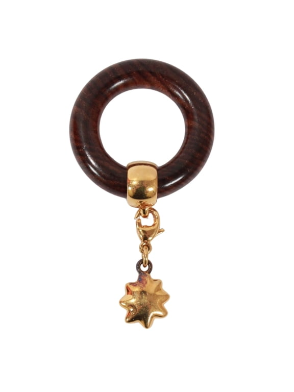 Pre-Owned HERMES Star-shaped charm, "Journey Through the Stars" series scarf ring, wood plated,...
