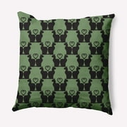 Simply Daisy 18" x 18" Cat Clowder Indoor/Outdoor Polyester Throw Pillow, Sage