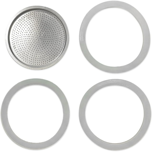 Replacement Silicone Gaskets for Moka Aluminum Stovetop Coffee Maker Pots compatible with Bialetti (12 Cup)