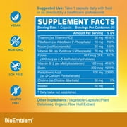 BioEmblem B-Complex With Methyl Folate, B12, B6, Biotin & Choline, for Energy, Heart & Immune, 90 Ct