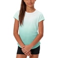 thumbnail image 5 of SGFCWSX Girls T Shirts Kids Gradient Crew Neck Short Sleeve Curved Hem Athletic Summer Tops Mint Green Size 12, 5 of 8