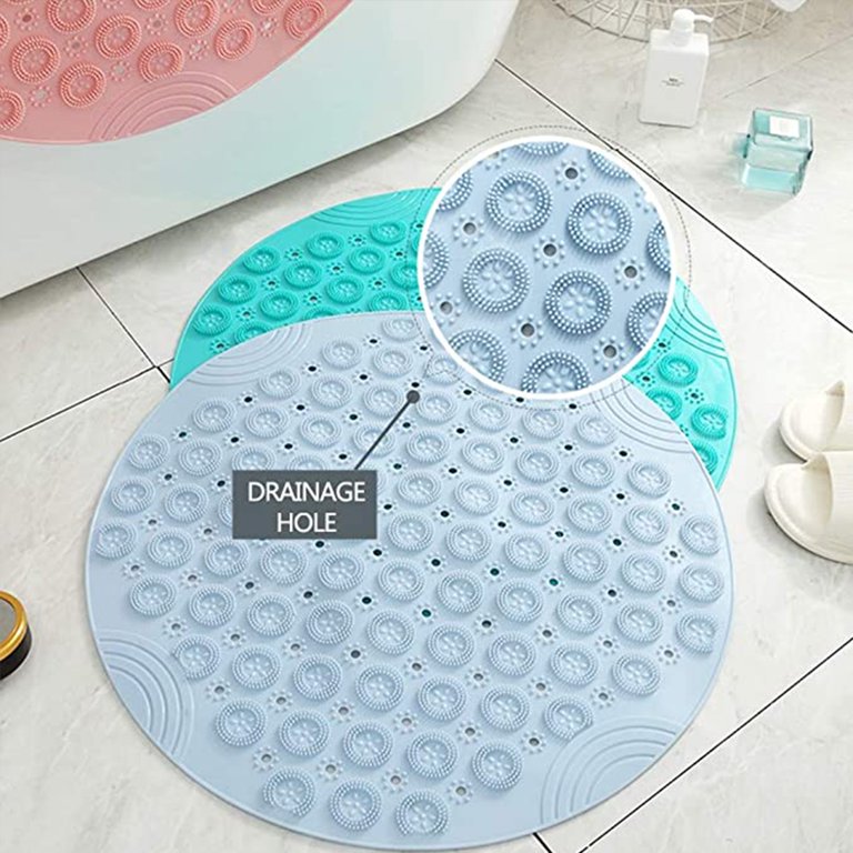 Shower Mat Non-slip Round Bathroom Mat With Strong Rubber Suction