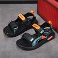 thumbnail image 4 of KPOPLK Kids Sandals Boys Lightweight Non-slip Athletic Sandals with Adjustable Webbing for Hiking Walking Beach Water Sports Size 11.5,Orange, 4 of 9