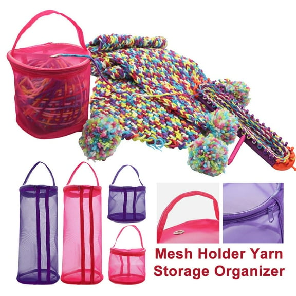 FurNest Mesh Knitting Yarn Storage Basket Organizer Holder Bag Two