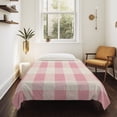 thumbnail image 4 of Pink Farmhouse Tapestry for Bedroom Wall Hanging Tapestry, Buffalo Plaid Check Lattice Geometric Ceiling Backdrop Tapestries Poster Blanket Wall Decor for Teens Room Living Room Dorm 55" x 73", 4 of 8