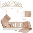 thumbnail image 2 of 21st Birthday Crowns and Sashes for Women, Birthday Sash Princess Tiara Headband with Combs for Birthday Hair Accessories, 2 of 7
