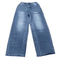 thumbnail image 4 of Leey-World Boy's Straight Leg Jeans Casual Streetwear Long Denim Pants with Pockets(Blue,10-11 Years), 4 of 5