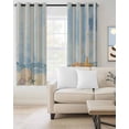 thumbnail image 4 of Summer Beach Seashell Blackout Curtains for Bedroom Living Room, Ocean Watercolor Sea Shell Starfish Stripe 54 In Long Thermal Insulated Room Darkening Drapes Grommet Window Treatments, 52 x 54 In, 4 of 9