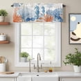 thumbnail image 2 of Sea Corals Seahorse Valance Curtain Summer Beach Sea Stars Window Valances Rod Pocket Short Curtains Window Treatments for Kitchen Bedroom Bathroom Laundry 56" x 16", 2 of 9