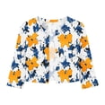 thumbnail image 4 of QSAWXQZ Women's Shrugs Cardigan Floral Print Open Front 3/4 Sleeve Crew Neck Summer Casual Boleros L, 4 of 7